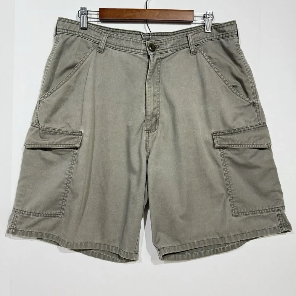 VTG Polo Ralph Lauren Shorts Mens Size 36 Olive Drab Green Cargo Hiking Outdoors - Picture 1 of 11